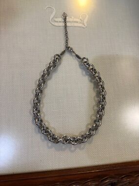 Sabika Silver-Tone Rolo Chain Necklace (Chunky Chain Style)